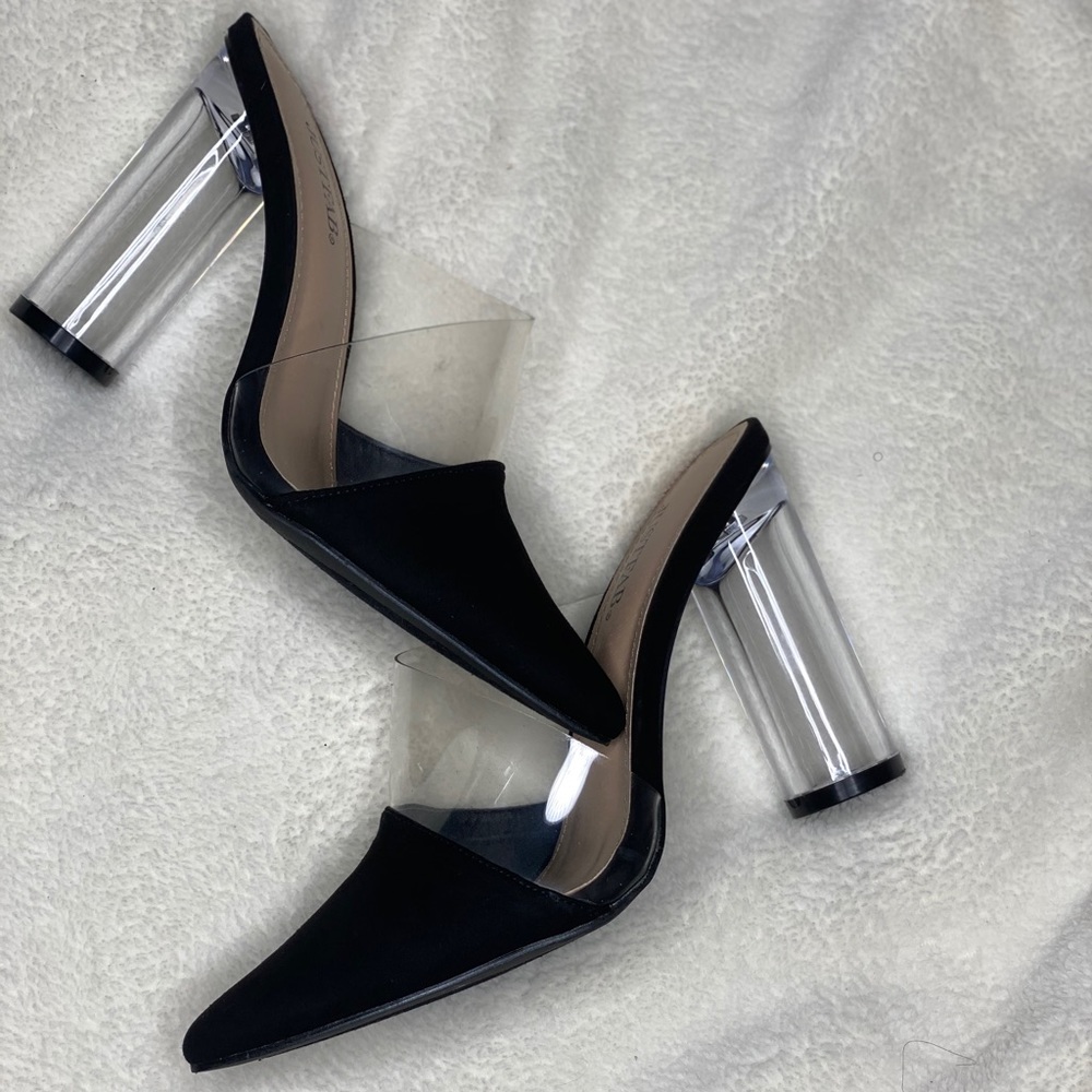 Just Fab clear black heels